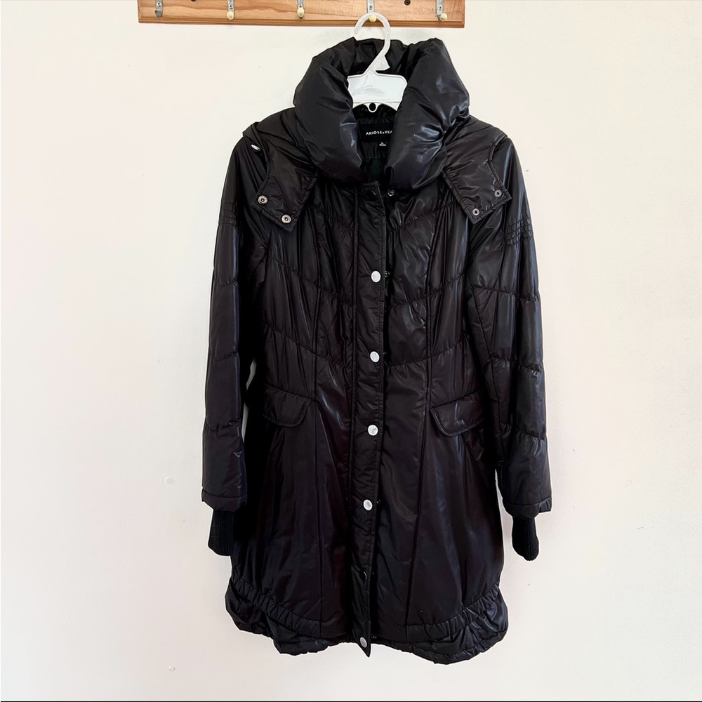 Long Black Winter Puffer Coat